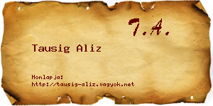 Tausig Aliz névjegykártya